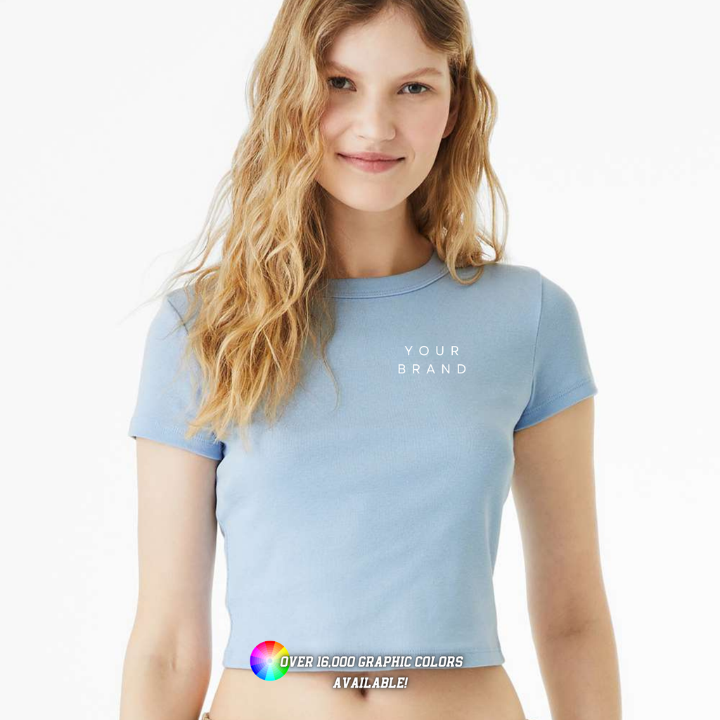 *New Colors* Custom Branded Logo Women's Micro Rib Baby Tee