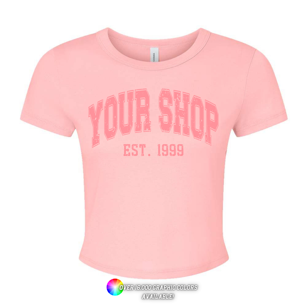 *New Colors* Custom Branded Logo Women's Micro Rib Baby Tee