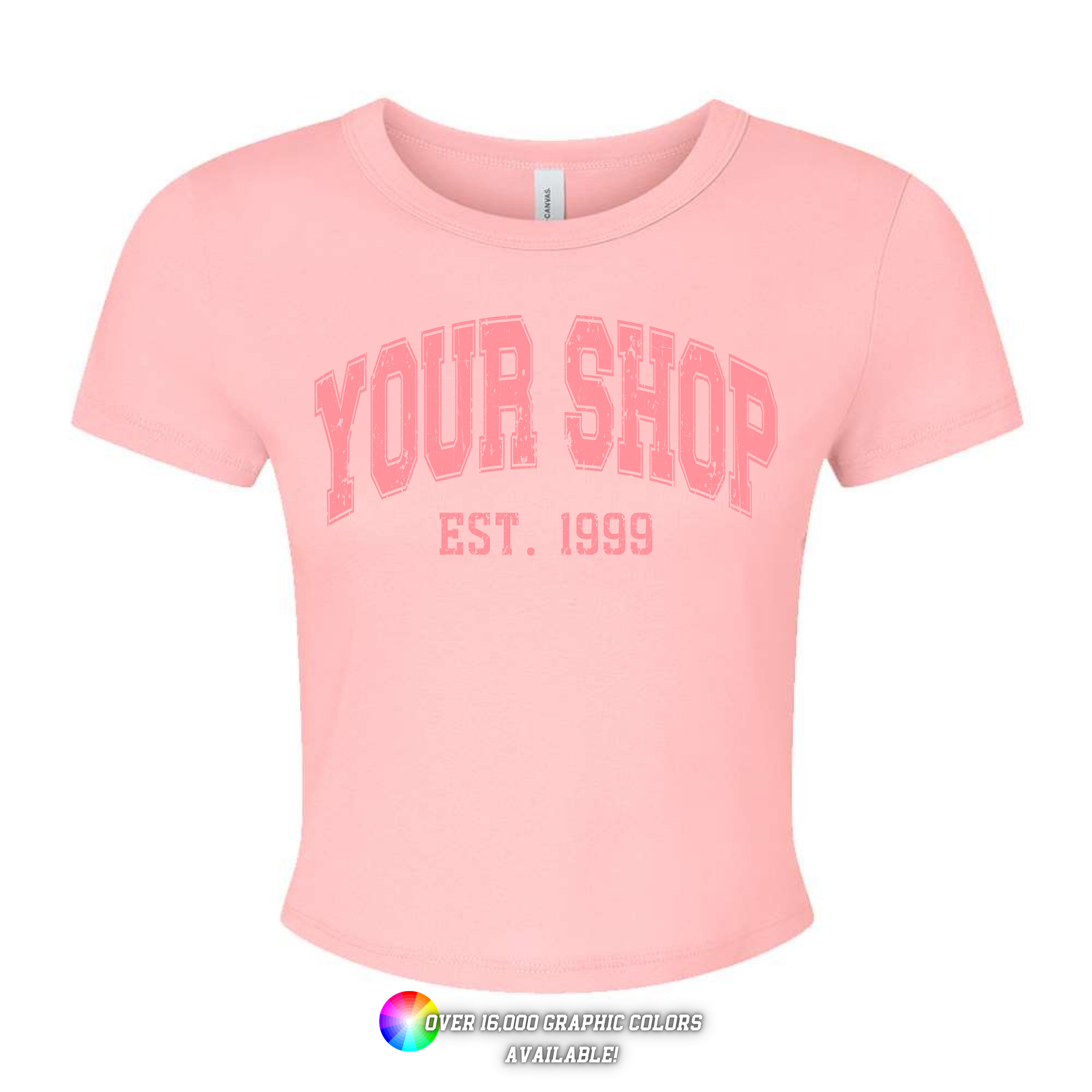 *New Colors* Custom Branded Logo Women's Micro Rib Baby Tee