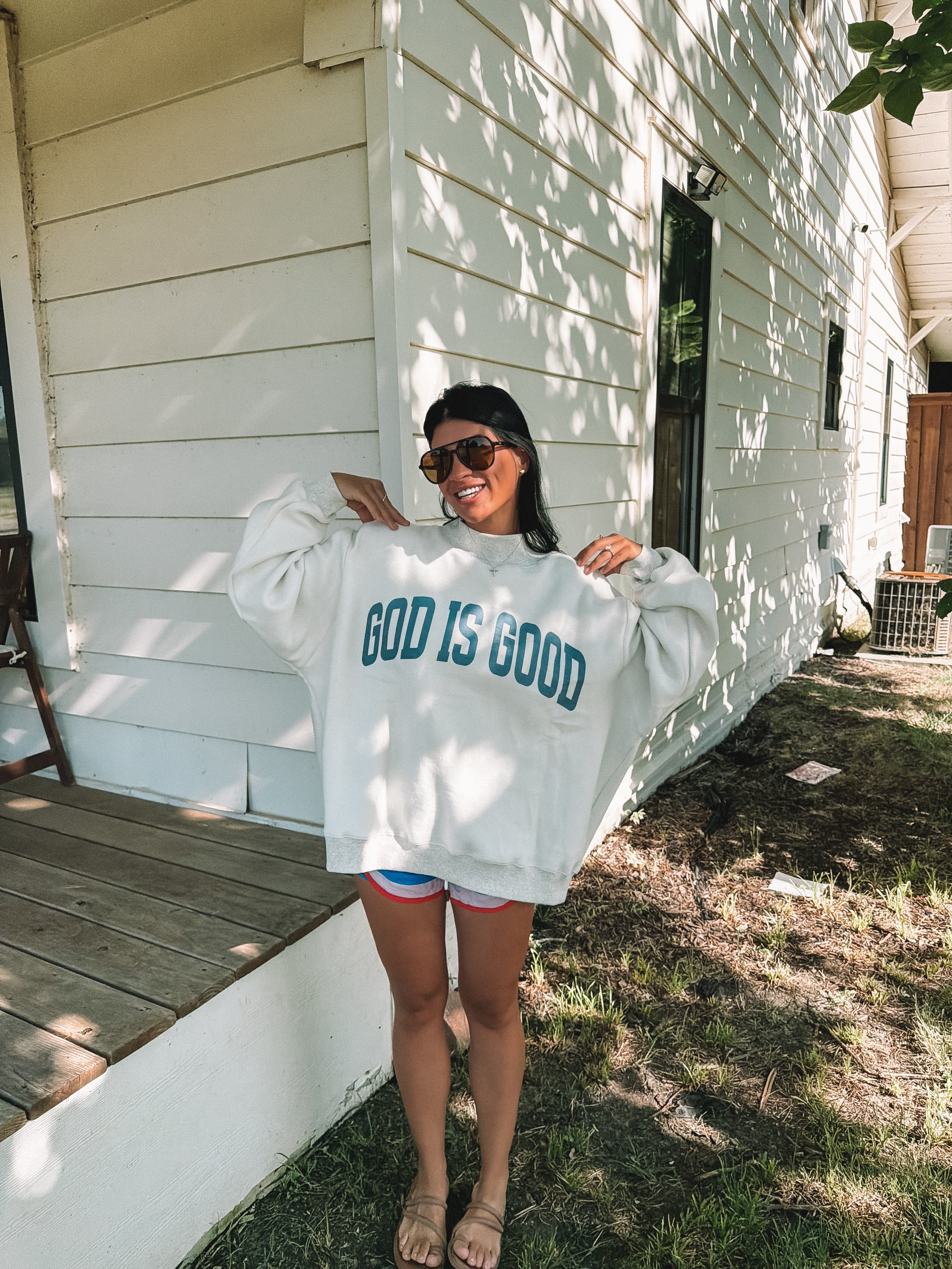IT2594-JESUS | 'JESUS & GOD IS GOOD' Reversible Sweatshirt