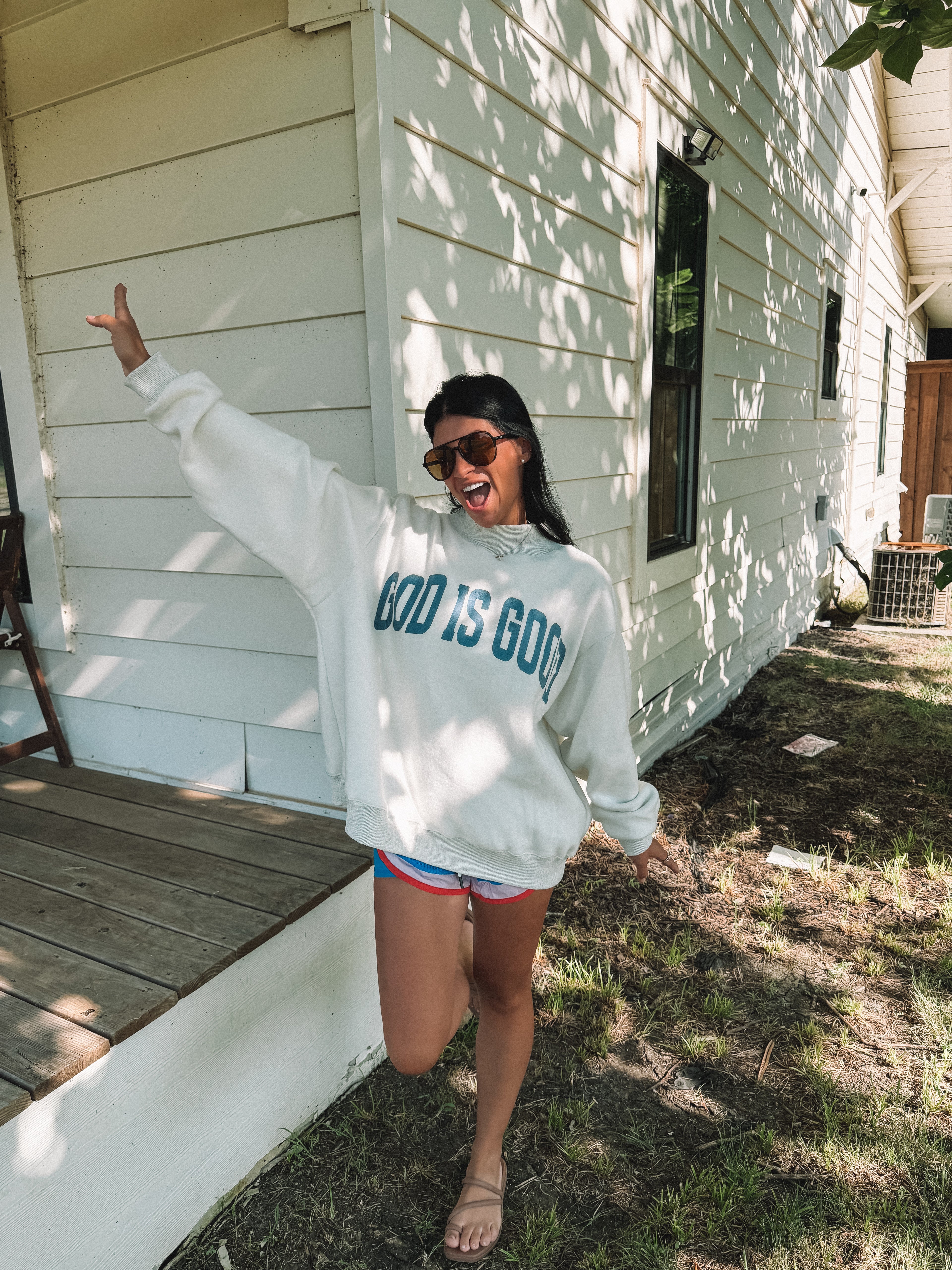 IT2594-JESUS | 'JESUS & GOD IS GOOD' Reversible Sweatshirt