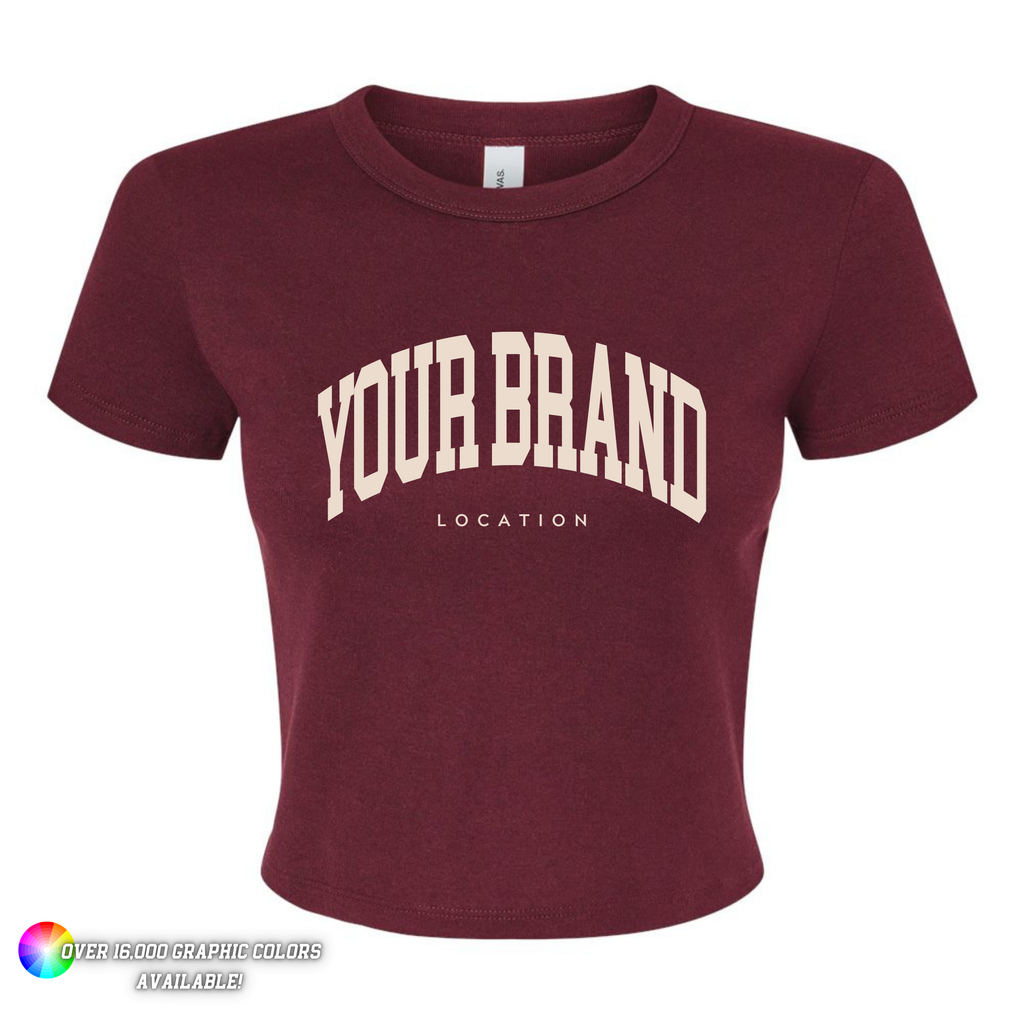 *New Colors* Custom Branded Logo Women's Micro Rib Baby Tee